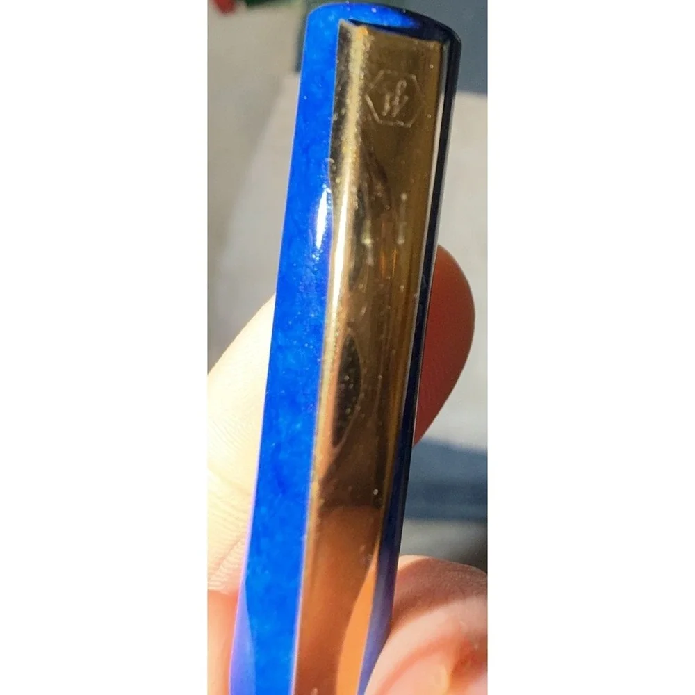 Waterman(Paris) Ballpoint Pen : Blue Marbled‎ w/ Gold Trim: Vintage